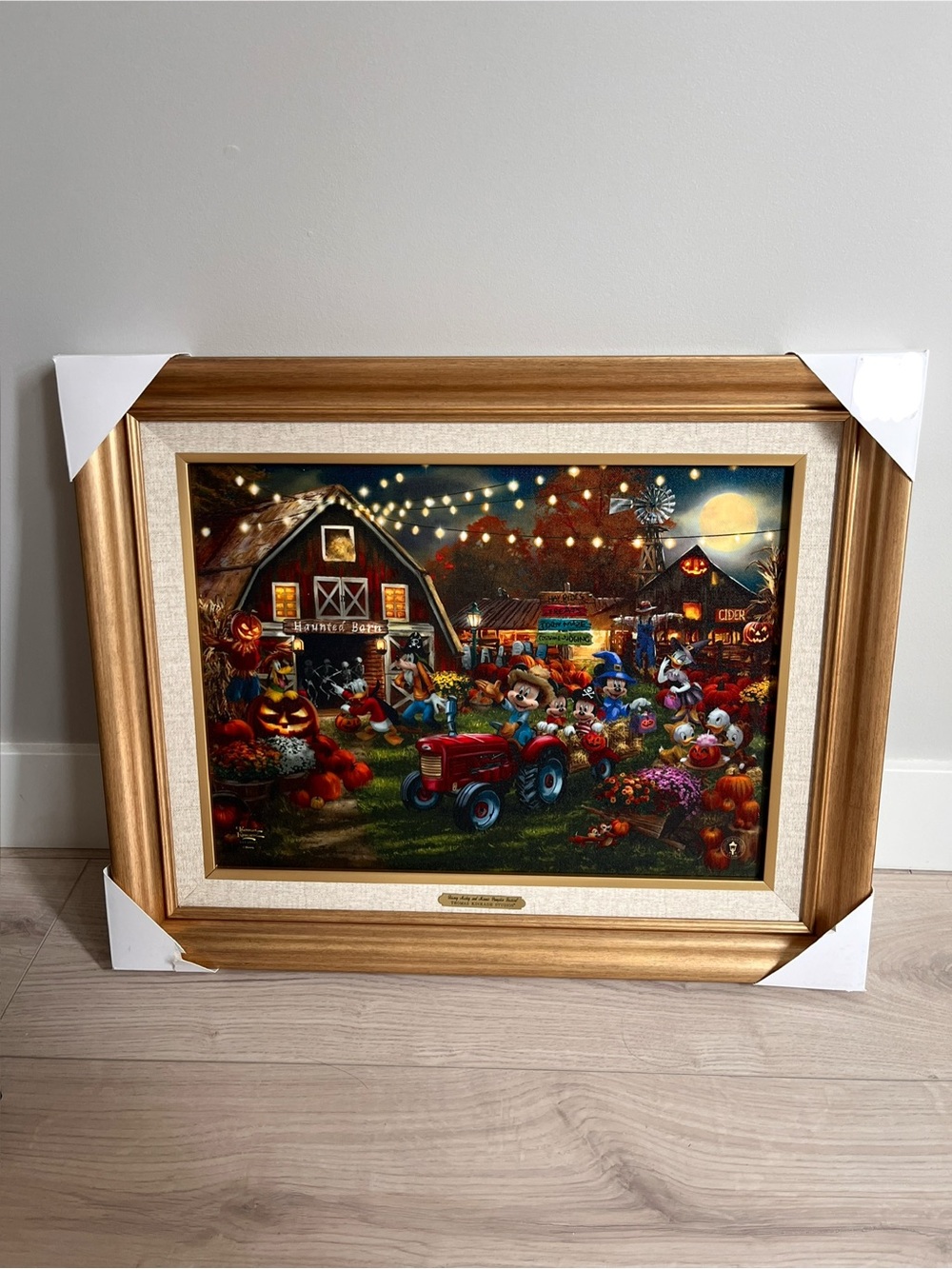 Thomas Kinkade Disney Mickey Minnie Pumpkin Festival Framed Art COA